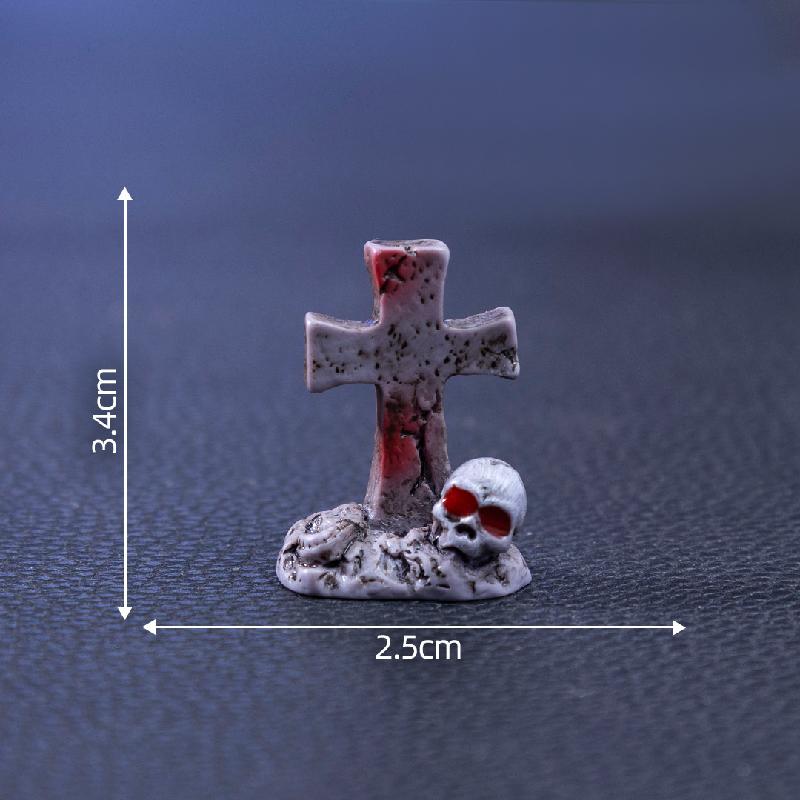 Cặp xương sọ Halloween, tiểu cảnh DIY, phụ kiện bàn mini đáng yêu (ZC-97)