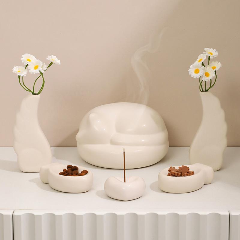Chậu Cây Resin Bộ hũ tro cốt thú cưng bằng gốm, hũ tưởng niệm chó mèo, đồ tang lễ và hỏa táng thú cưng (RG-55)