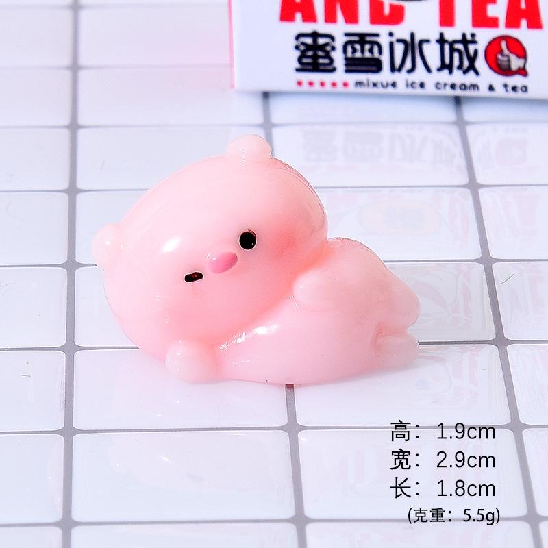 Heo hồng mini resin, mô hình để bàn, blind box, phụ kiện DIY (NX-605)