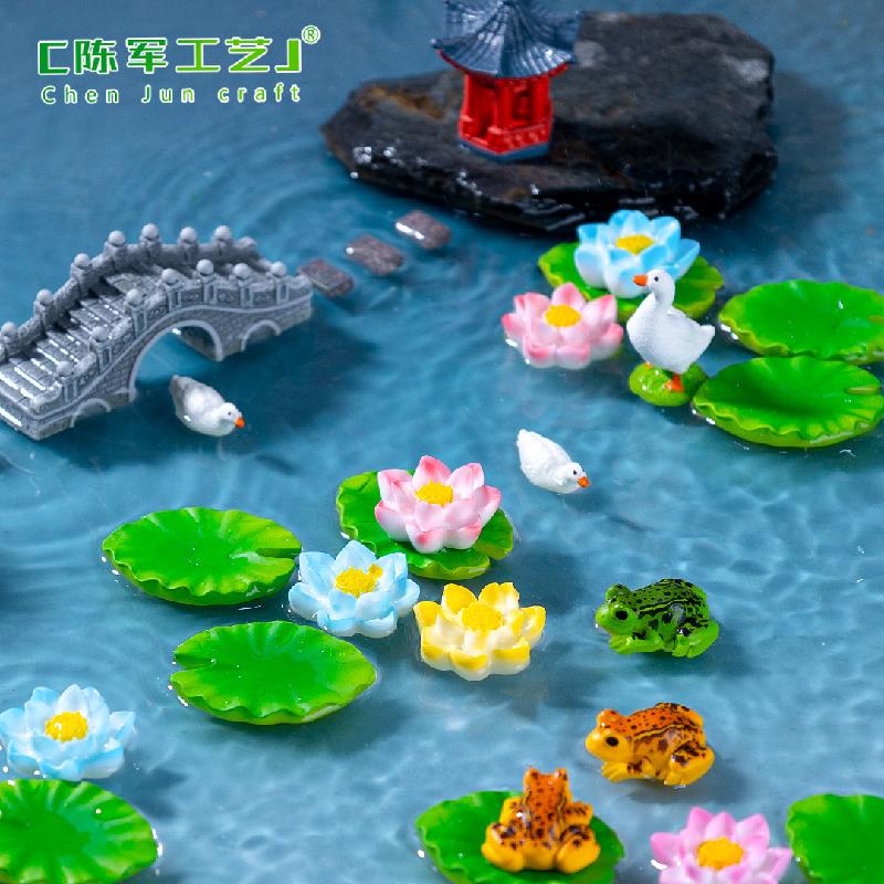 Phụ Kiện Tiểu Cảnh 微景观创意漂浮木船竹筏鱼缸水族造景 DIY装饰配件迷你微缩小摆件