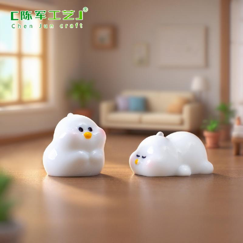 Phụ Kiện Tiểu Cảnh 微景观创意可爱搞怪小白鸭公仔娃屋DIY装饰品配件迷你车载小摆件
