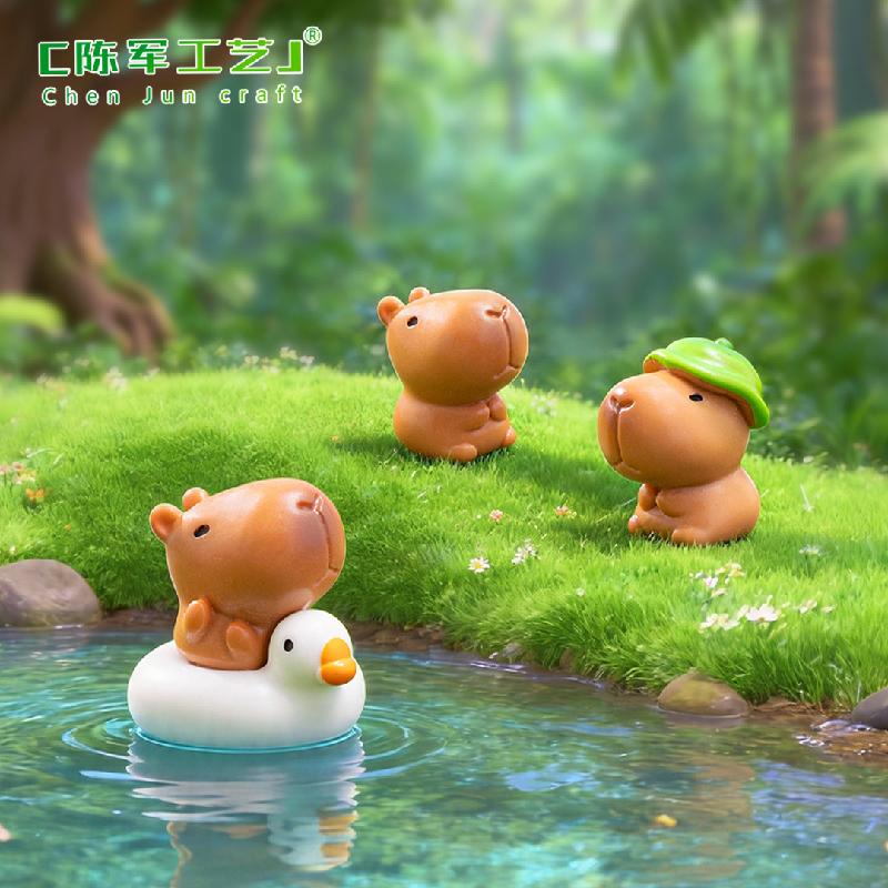 Phụ Kiện Tiểu Cảnh Capybara Phao Bơi Mini Trang Trí (PK-239)