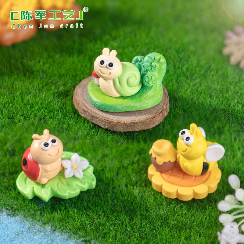 Phụ Kiện Tiểu Cảnh 微景观创意小昆虫小蜜蜂蜗牛园艺造景 DIY装饰品挂配件迷你小摆件
