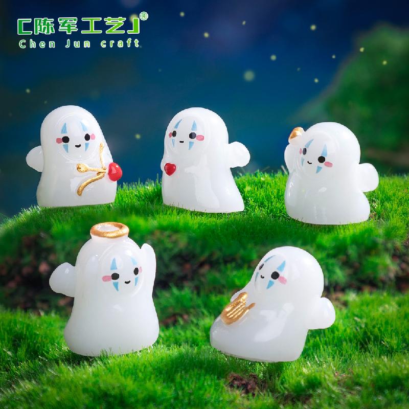 Phụ Kiện Tiểu Cảnh 跨境外贸微景观可爱丘比特夜光小天使 DIY装饰配件迷你树脂小摆件