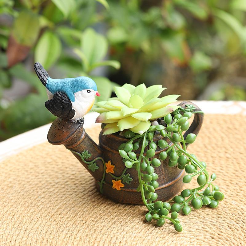 Chậu Cây Resin Chậu cây mini phong cách vintage, chậu cây mọng nước trang trí bàn, sân vườn và tiểu cảnh (RG-64)