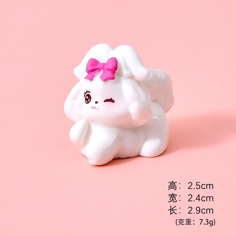 Chó nơ resin mini, phụ kiện DIY, tiểu cảnh, bàn làm việc (NX-602)