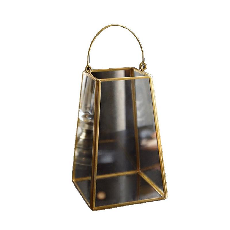 Nhà kính hình thang viền đồng, đèn nến cưới (DG-119)