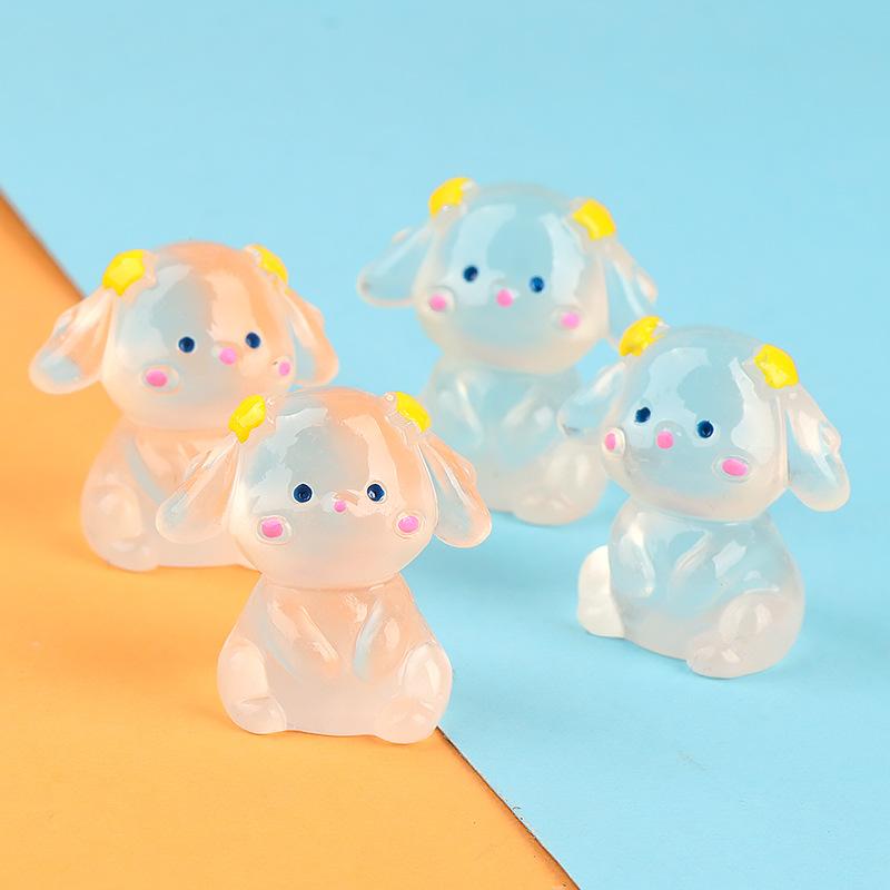 Charm thỏ phát sáng DIY tiểu cảnh xe hơi (FF-359)