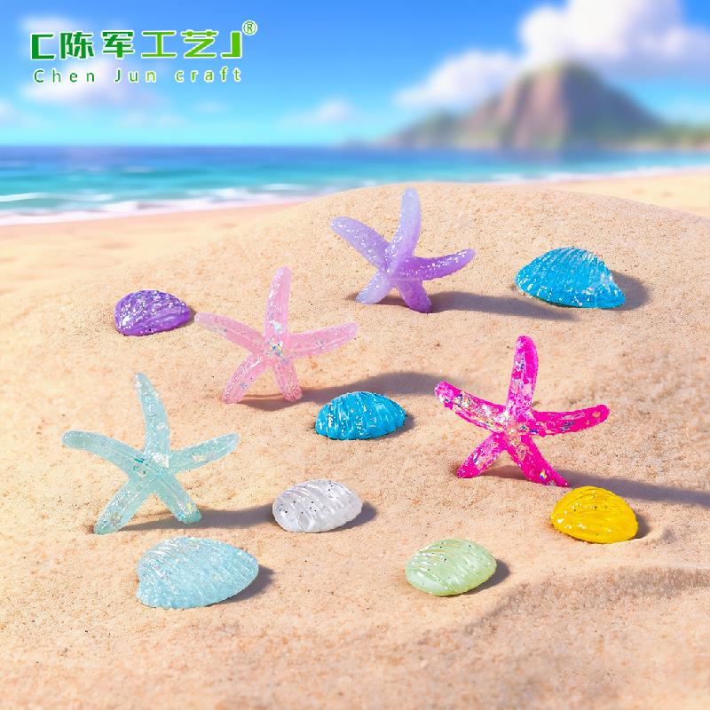 Phụ Kiện Tiểu Cảnh Sao biển và vỏ sò mini resin trang trí ốp điện thoại (ZC-757)