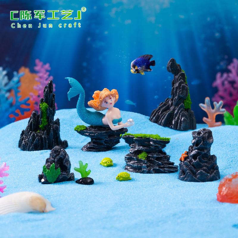 Phụ Kiện Tiểu Cảnh 微景观创意海底礁石海洋鱼缸造景 DIY装饰配件微生态瓶迷你小摆件