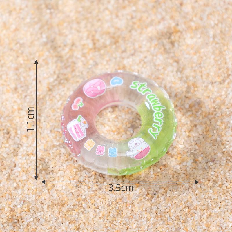 Tiểu cảnh phát sáng, vòng bơi, bãi biển, DIY, phụ kiện bàn tiểu cảnh mini dễ thương (ZC-121)