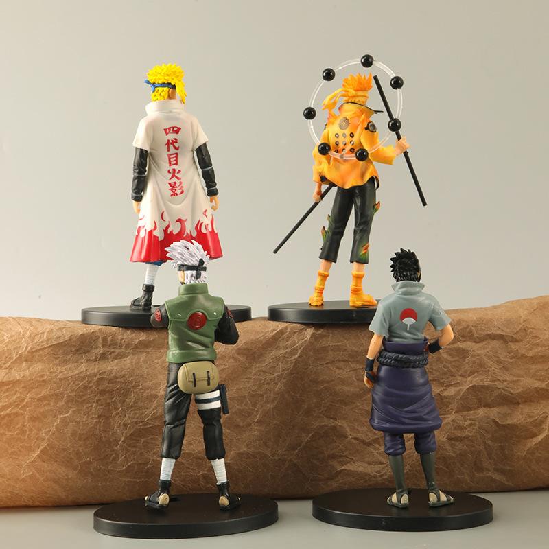 4 món đồ chơi hộp đồ Naruto, hoạt hình, Naruto, Kakashi, Sasuke, Choji, bức tranh thủy vân, thẻ bài. ZZ-73