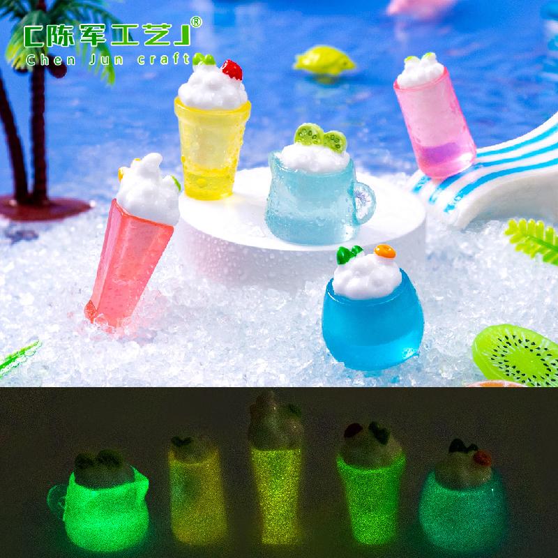 Phụ Kiện Tiểu Cảnh 微景观创意夜光夏日冰杯食玩 DIY装饰品盲袋挂配件迷你桌面小摆件