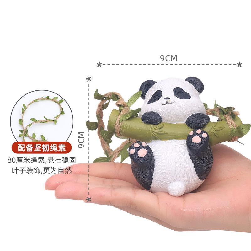 Chậu Cây Resin Móc treo vườn hình gấu trúc hoạt hình, phụ kiện treo cây resin, trang trí sân vườn ban công (RG-4)