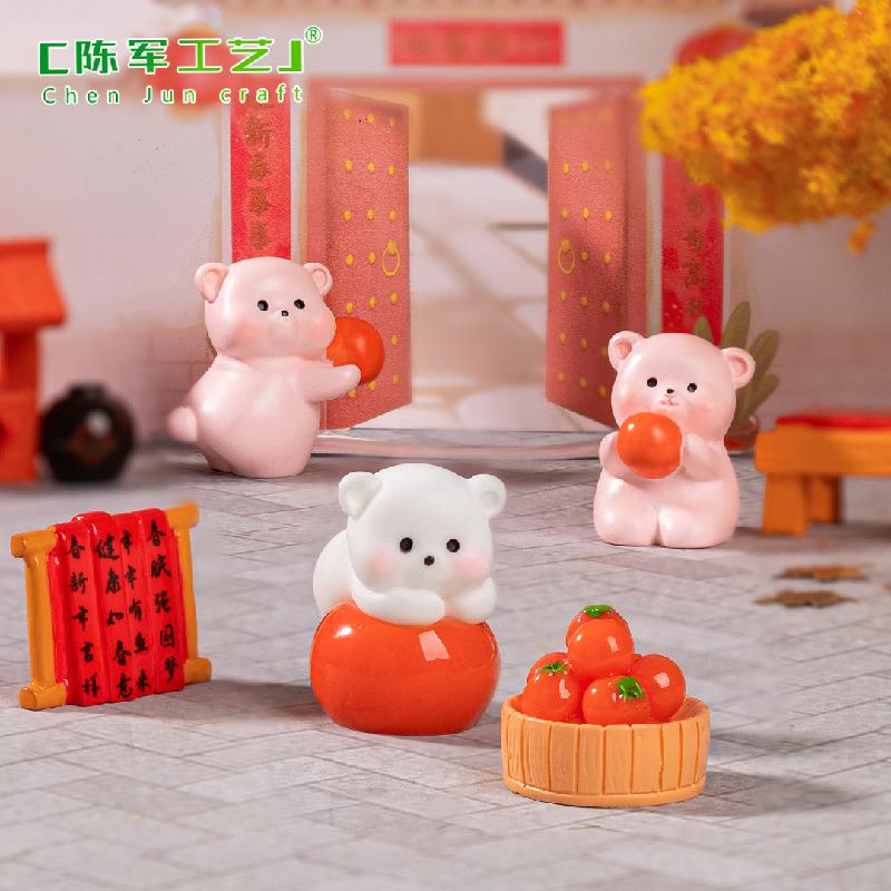Phụ Kiện Tiểu Cảnh 微景观创意好事成双小熊公仔 DIY装饰品挂配件迷你车载桌面小摆件