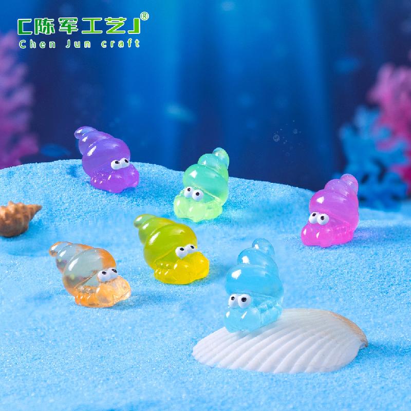 Phụ Kiện Tiểu Cảnh 微景观创意夜光海洋动物寄居蟹小海马萌粒 DIY装饰配件迷你小摆件