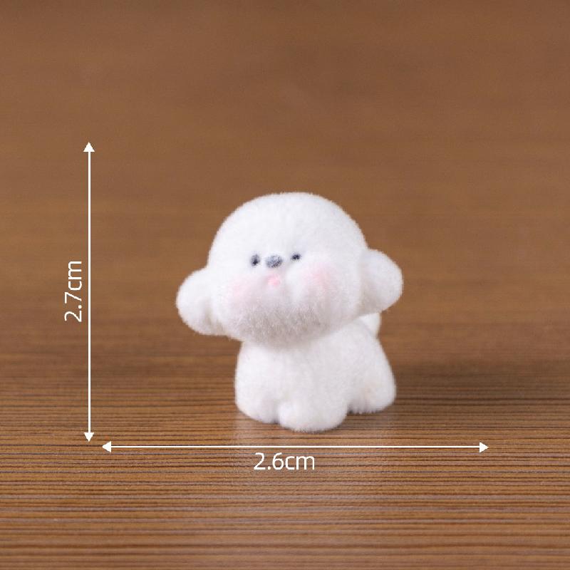 Tiểu cảnh cún trắng dễ thương, búp bê DIY, phụ kiện bàn mini tiểu cảnh đáng yêu (ZC-155)
