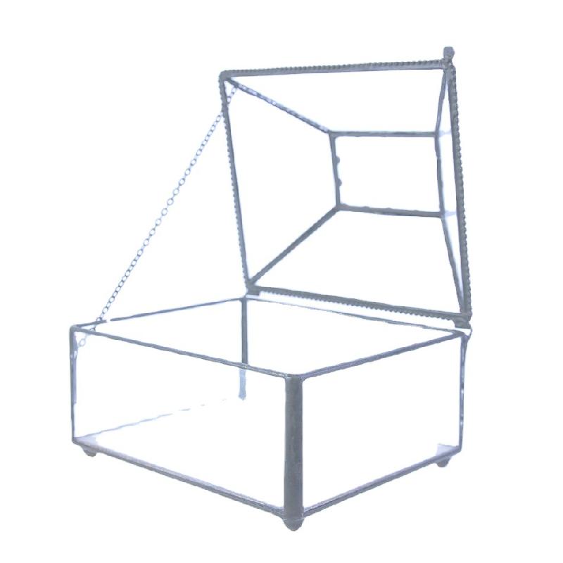 Chậu Đa Giác DG-250 Hộp trang sức mở nổi cổ điển, hộp thủy tinh, hộp giảm từ, đồ trang trí cổ điển, hộp chứa, hộp bạc đá, hộp thủy tinh chứa