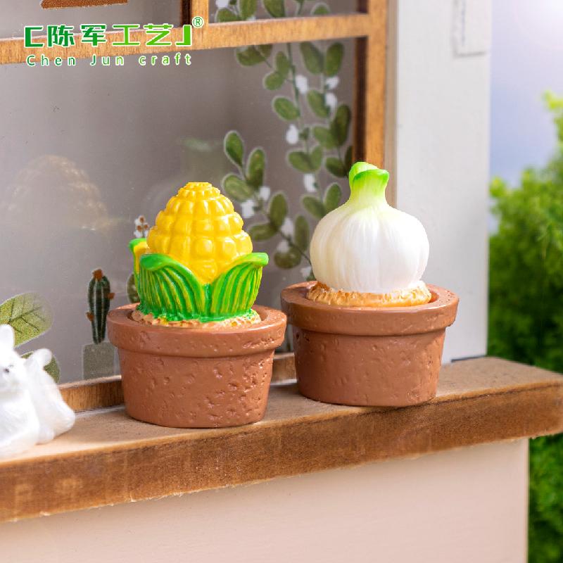 Phụ Kiện Tiểu Cảnh 微景观创意可爱蔬菜小盆摘娃屋造景 DIY装饰品配件迷你桌面小摆件