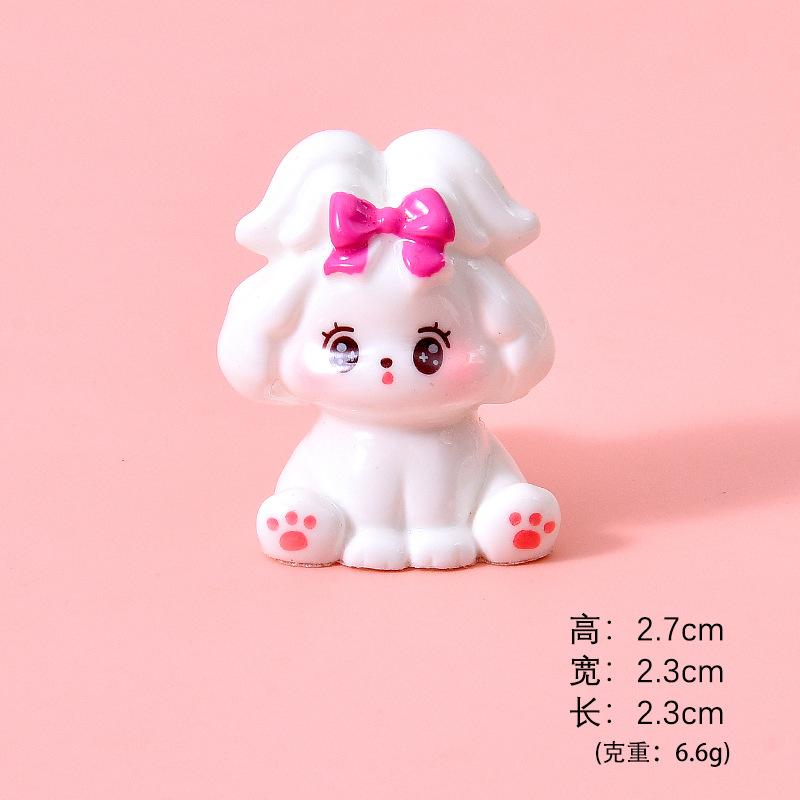 Chó nơ resin mini, phụ kiện DIY, tiểu cảnh, bàn làm việc (NX-602)