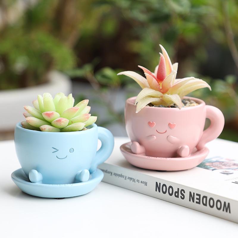 Chậu Cây Resin Chậu cây mọng nước resin sáng tạo, chậu mini trang trí ban công, bàn làm việc và tiểu cảnh (RG-198)