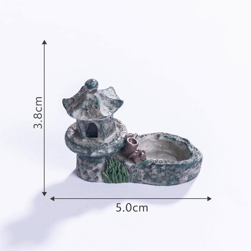 Hồ nước giả rêu, tháp, vườn mini DIY, phụ kiện bàn tiểu cảnh nhỏ dễ thương (ZC-27)