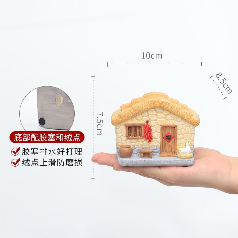 Chậu Cây Resin Chậu cây mọng nước resin phong cách vintage, chậu mini để bàn, tiểu cảnh cây xanh (RG-25)