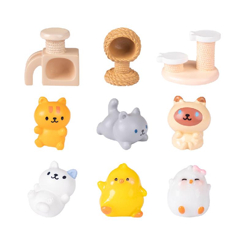 Tiểu cảnh mèo leo cây dễ thương, búp bê DIY, phụ kiện trang trí bàn mini đáng yêu (ZC-14)