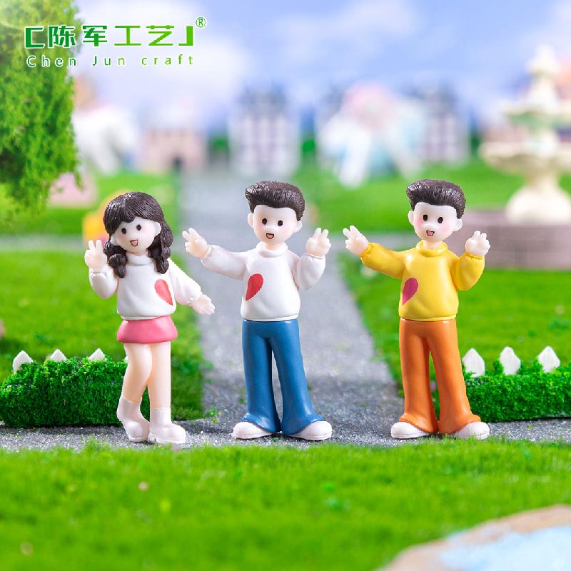 Phụ Kiện Tiểu Cảnh 微景观创意可爱拍照情侣公仔手工 DIY装饰配件迷你车载桌面小摆件