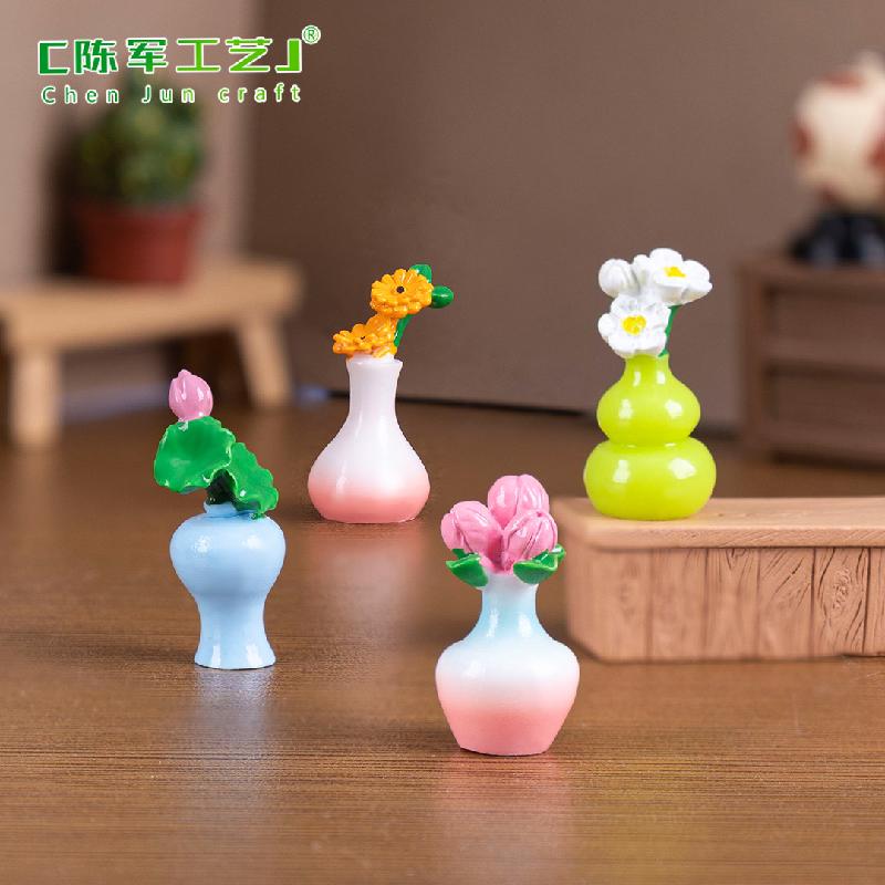 Phụ Kiện Tiểu Cảnh 微景观创意手工插花艺术花瓶娃娃屋 DIY装饰品配件迷你树脂小摆件