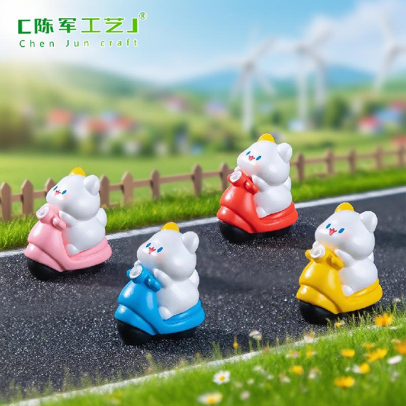 Phụ Kiện Tiểu Cảnh 微景观创意可爱骑行猫猫萌粒公仔 DIY装饰品挂配件汽车桌面小摆件