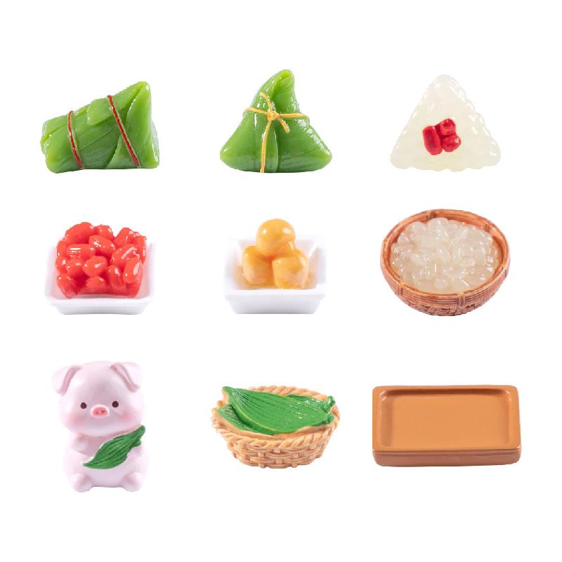 Tiểu cảnh Tết Đoan Ngọ: bánh ú, thuyền rồng, DIY, phụ kiện bàn tiểu cảnh mini (ZC-403)