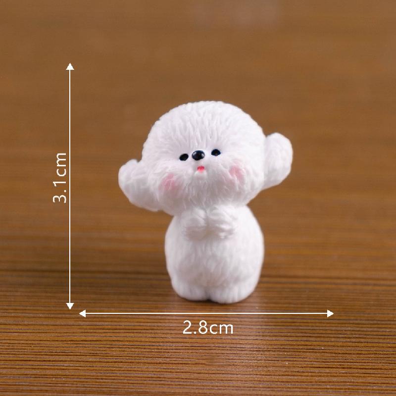 Tiểu cảnh cún trắng dễ thương, búp bê DIY, phụ kiện bàn mini tiểu cảnh đáng yêu (ZC-155)