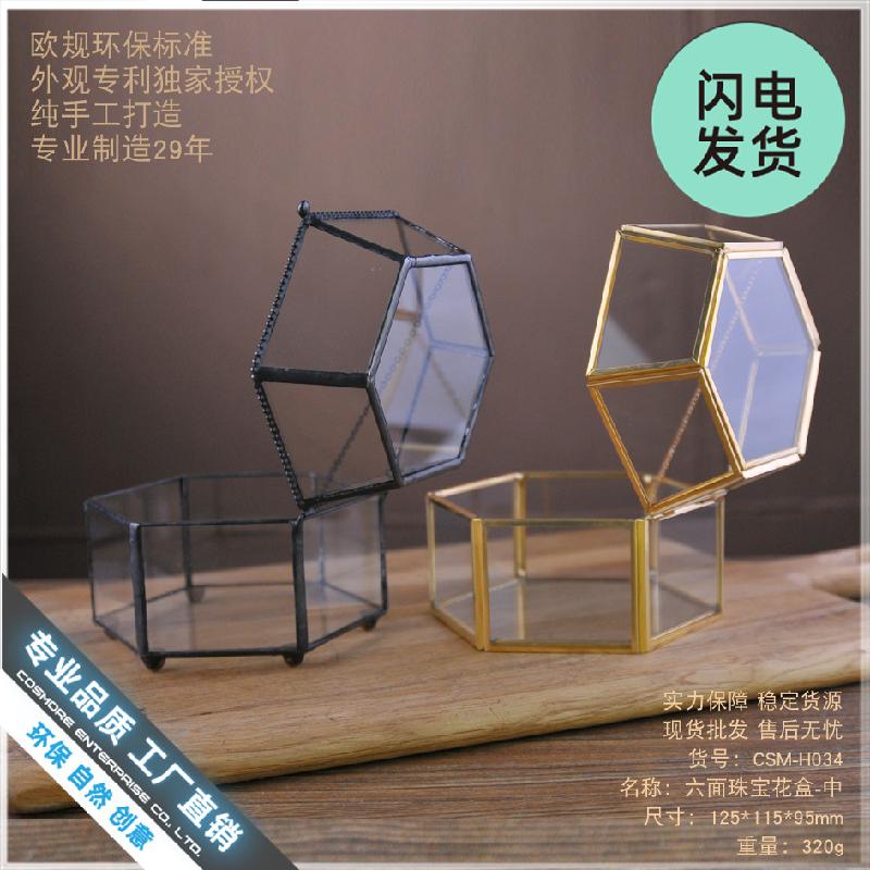 Chậu Đa Giác Hộp kính 6 mặt Terrarium sen đá (DG-217)