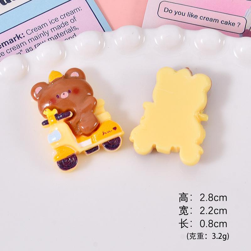 Động vật đạp xe resin, phụ kiện DIY, kẹp tóc, dây buộc tóc (NX-612)