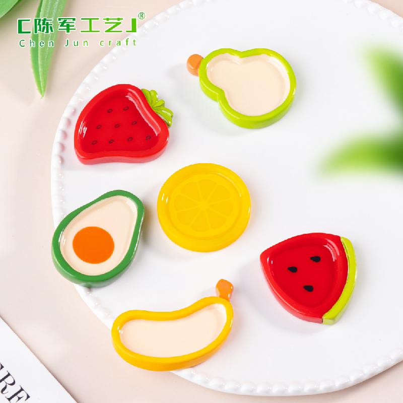 Phụ Kiện Tiểu Cảnh 微景观水果托盘西瓜草莓食玩 DIY奶油胶发夹装饰品配件迷你小摆件