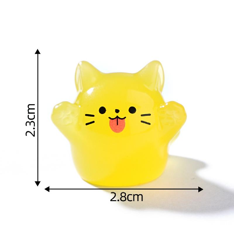 微景观创意夜光幽灵猫猫萌粒公仔 DIY装饰品挂配件迷你桌面小摆件