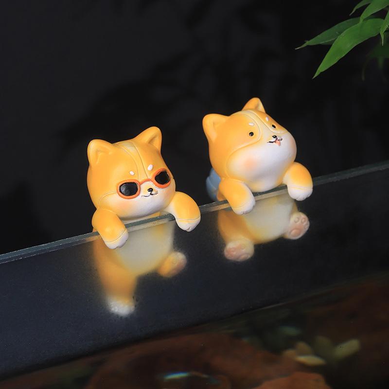 Chậu Cây Resin Tượng Corgi resin phong cách Zakka, phụ kiện bể bò sát, hồ cá, tiểu cảnh và chậu cây (RG-245)