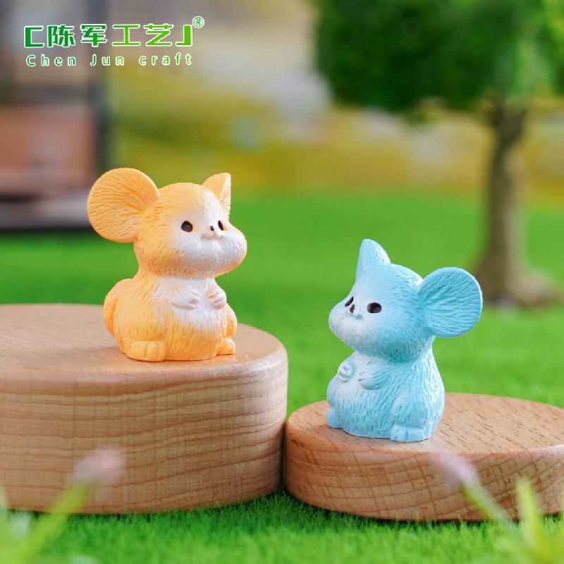 Phụ Kiện Tiểu Cảnh 跨境外贸微景观创意田园小鼠园艺造景 DIY装饰配件迷你树脂小摆件