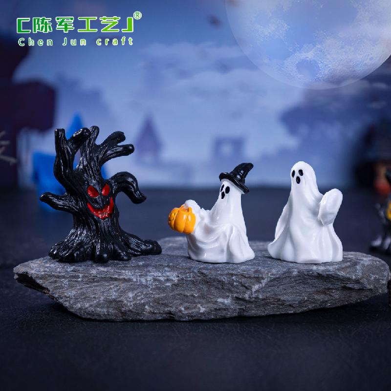 Phụ Kiện Tiểu Cảnh 跨境微景观创意死神幽灵万圣节造景 DIY装饰品配件迷你桌面小摆件
