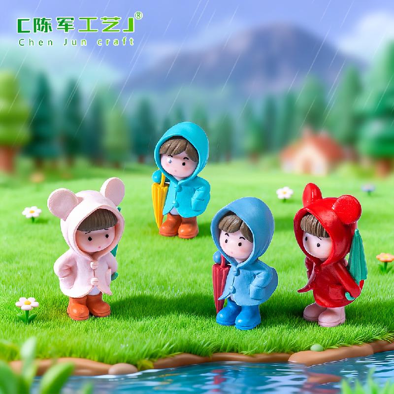Phụ Kiện Tiểu Cảnh Đôi tình nhân mặc áo mưa dễ thương cho tiểu cảnh (ZC-629)