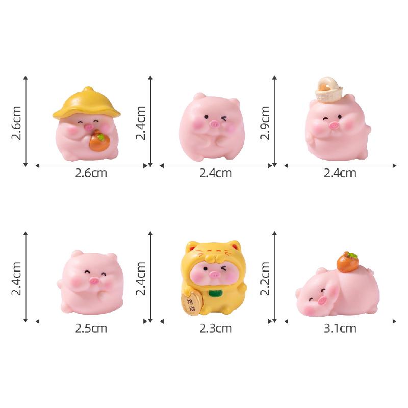 Tiểu cảnh heo con DIY, phụ kiện tiểu cảnh mini xe bàn resin garden đáng yêu cute micro (ZC-1424)