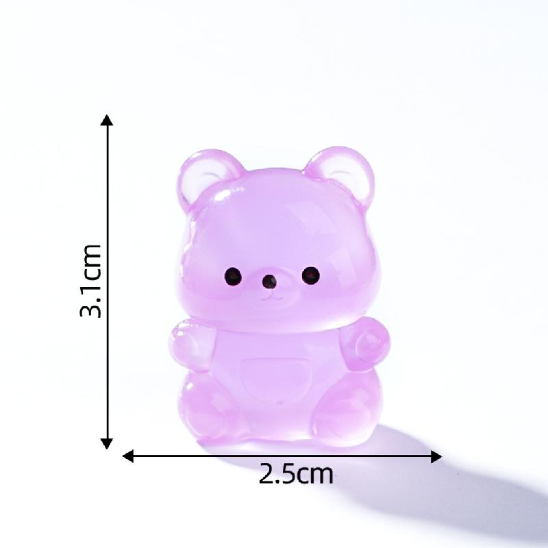Tiểu cảnh gấu phát sáng DIY, phụ kiện tiểu cảnh mini treo bàn đáng yêu, cute (ZC-1125)