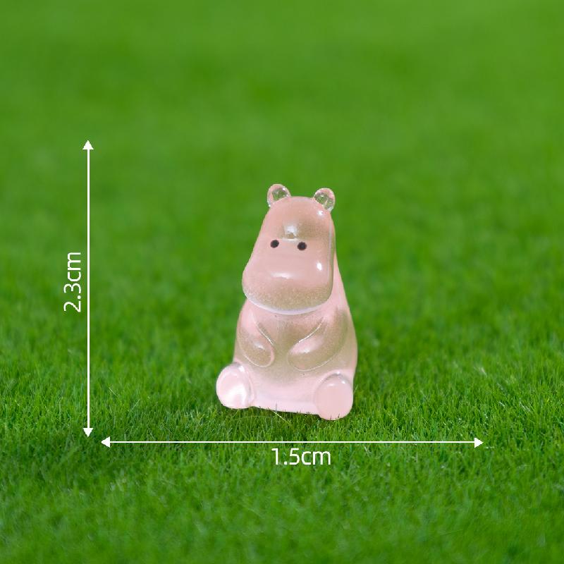 Tiểu cảnh hà mã phát sáng DIY, phụ kiện tiểu cảnh mini resin garden treo bàn đáng yêu (ZC-1391)