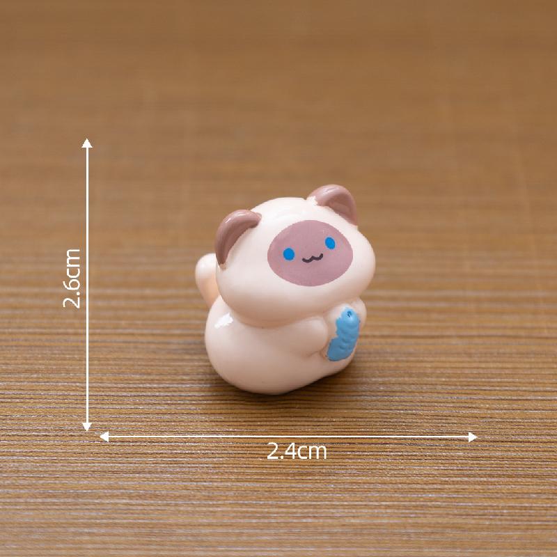 Tiểu cảnh mèo siam hoạt bát DIY, phụ kiện tiểu cảnh mini xe bàn đáng yêu (ZC-882)