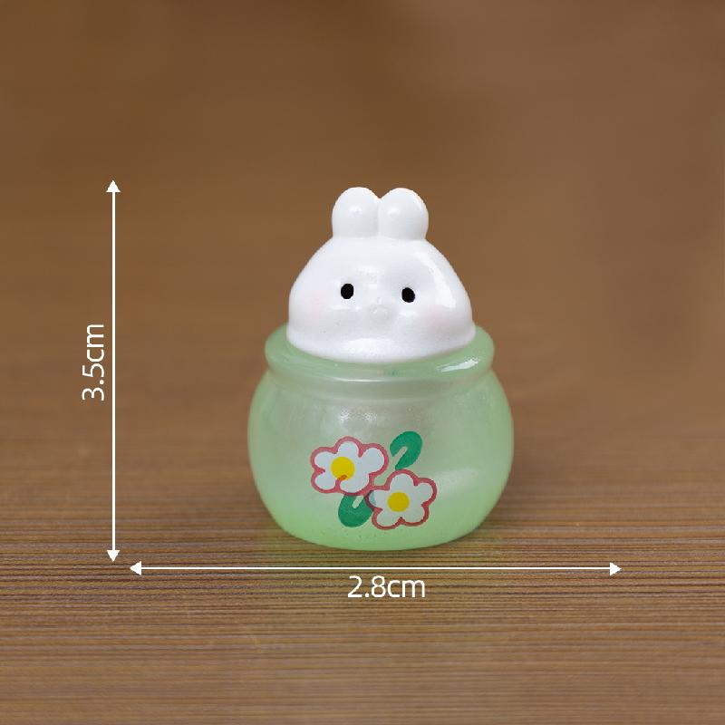 Tiểu cảnh thỏ nhỏ kem DIY, phụ kiện tiểu cảnh mini bàn garden food resin micro cute (ZC-1393)
