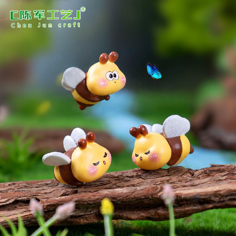 Phụ Kiện Tiểu Cảnh 微景观创意可爱小蜜蜂昆虫公仔园艺造景 DIY装饰品配件迷你小摆件