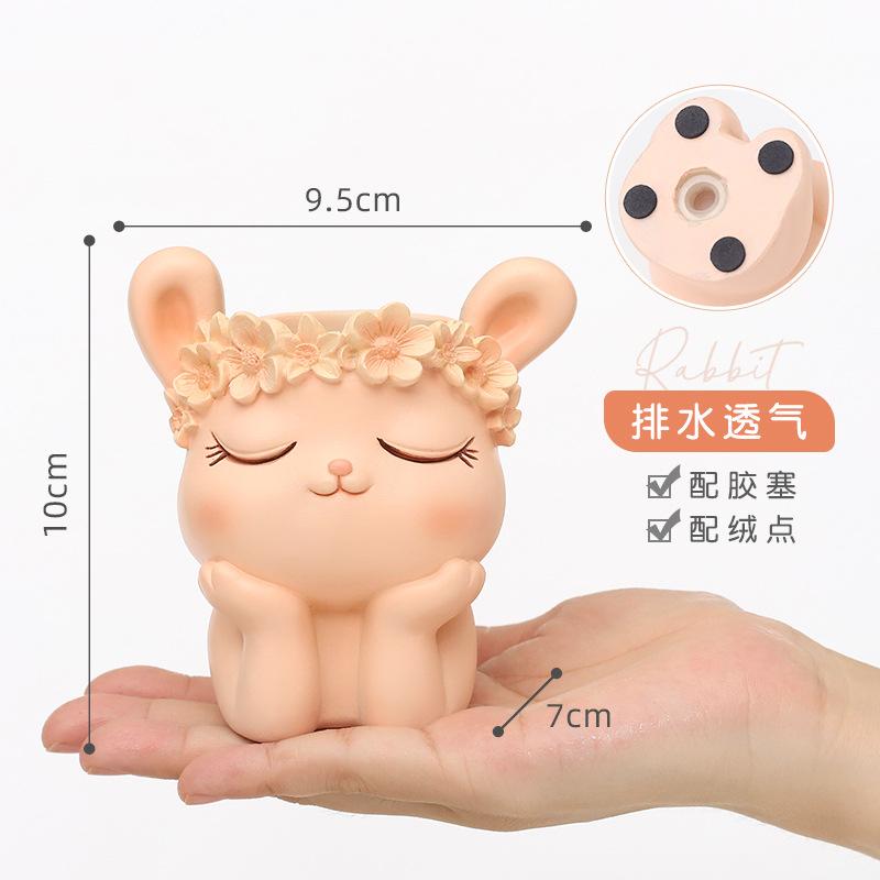 Chậu Cây Resin Chậu cây mọng nước hình động vật resin, chậu mini để bàn, tiểu cảnh sân vườn (RG-73)