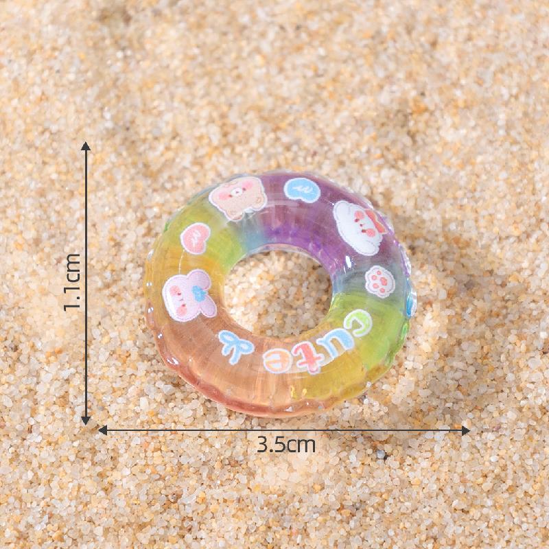 Tiểu cảnh phát sáng, vòng bơi, bãi biển, DIY, phụ kiện bàn tiểu cảnh mini dễ thương (ZC-121)
