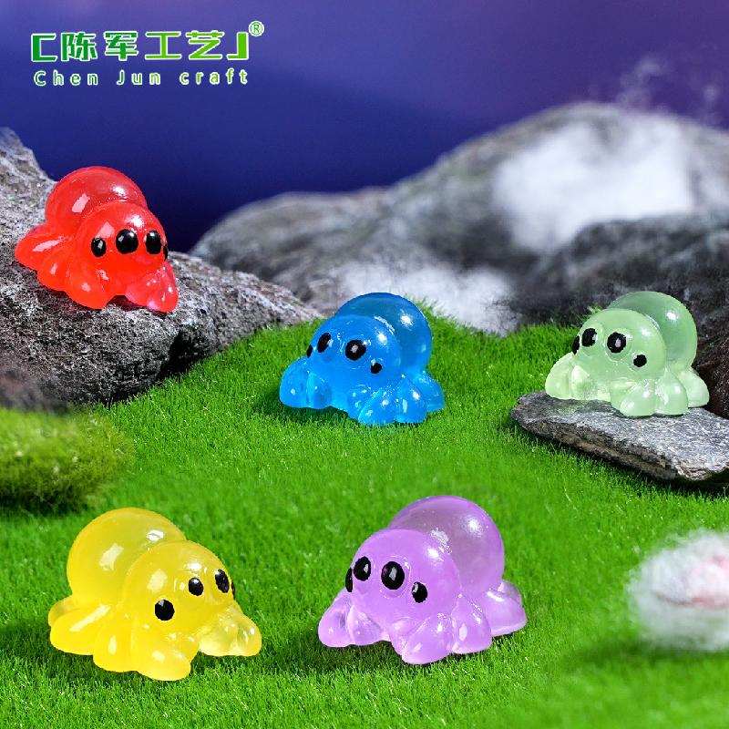 Phụ Kiện Tiểu Cảnh 跨境外贸微景观创意夜光小蜘蛛盲袋 DIY装饰品配件迷你树脂小摆件